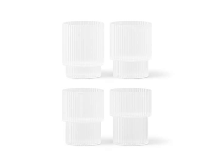 sklenicky-Ripple Glasses Set of 4, frosted
