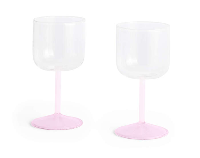 Sklenice na víno Tint 2 ks, clear, jade light pink and light pink
