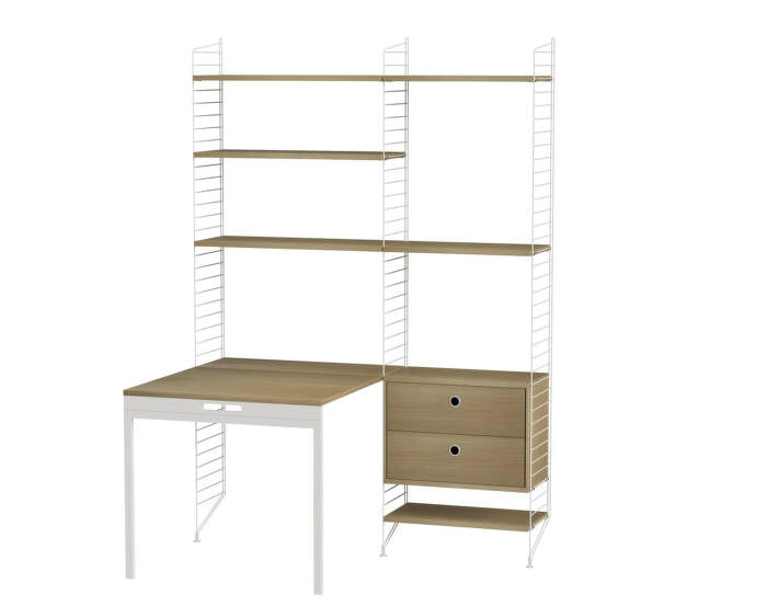 Policová sestava String Workspace E, oak/white