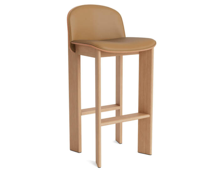 Barová židle Chisel 35 H75, lacquered oak / Grano cognac