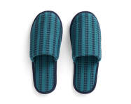 Pantofle Waffle Slippers, stripe petrol blue