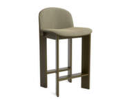 Barová židle Chisel 35 H65, green umber lacquered beech / Linara 313