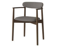 Čalouněná jídelní židle Merge s područkami Dark Oak, steel grey