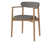Čalouněná jídelní židle Merge s područkami Oiled Oak, steel grey