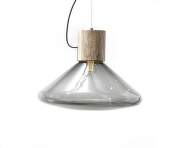 Závěsná lampa Muffins WOOD 05P PC865,  smoke grey / natural waxed oak