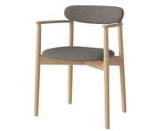 Čalouněná jídelní židle Merge s područkami White Oak, steel grey