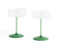 Sklenice na šampaňské Tint 2 ks, clear, jade light green and jade dark green