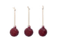 Vánoční baňky Flurry S set 3ks, picante red