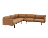 Rohová pohovka Outline, Silk leather cognac