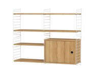 Policová sestava String Living Room R, oak/white