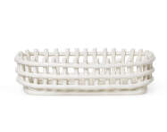Organizér Ceramic Basket Oval, off-white