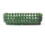 Organizér Ceramic Basket Oval, emerald green