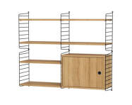 Policová sestava String Living Room R, oak/black