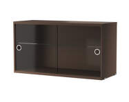 Skříňka Display Cabinet with Sliding Doors, dark oak