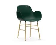 Židle Form s područkami Brass, green