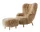 Křeslo Petra VB3 a pouf ATD1, oak/sheepskin Honey