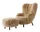 Křeslo Petra VB3 a pouf ATD1, walnut/sheepskin Honey