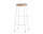 Barová stolička Cornet High, Cream White Powder Coated Steel / Solid Oak Oiled