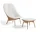Křeslo Uchiwa Quilt s otomanem, lacquered solid oak / Mode 009 / Sense Nougat