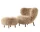 Křeslo Little Petra VB1 a pouf ATD1, oak/sheepskin Honey