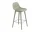 Barová stolička Fiber Stool 65cm s opěrkou, Wood Base, dusty green