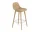 Barová stolička Fiber Stool 65cm s opěrkou, Wood Base, ochre
