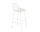 Barová stolička Fiber Stool 65cm s opěrkou, Tube Base, natural white
