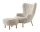 Křeslo Petra VB3 a pouf ATD1, oak/sheepskin Moonlight