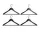 Ramínka Smooth Slim with Bar set 4ks, black
