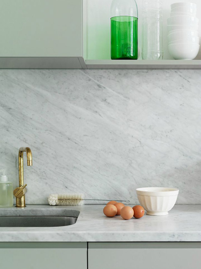 Mramor v interiéru - mramorový obklad v kuchyni / Marble in the kitchen