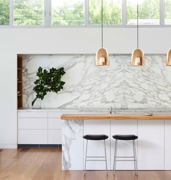 Mramor v interiéru - mramorový obklad v kuchyni / Marble in the kitchen