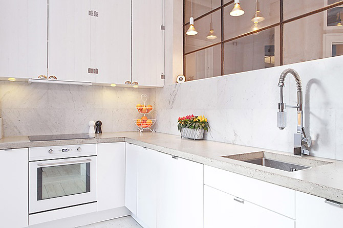 Mramor v interiéru - mramorový obklad v kuchyni / Marble in the kitchen