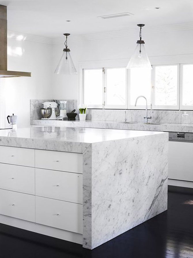 Mramor v interiéru - mramorový obklad v kuchyni / Marble in the kitchen