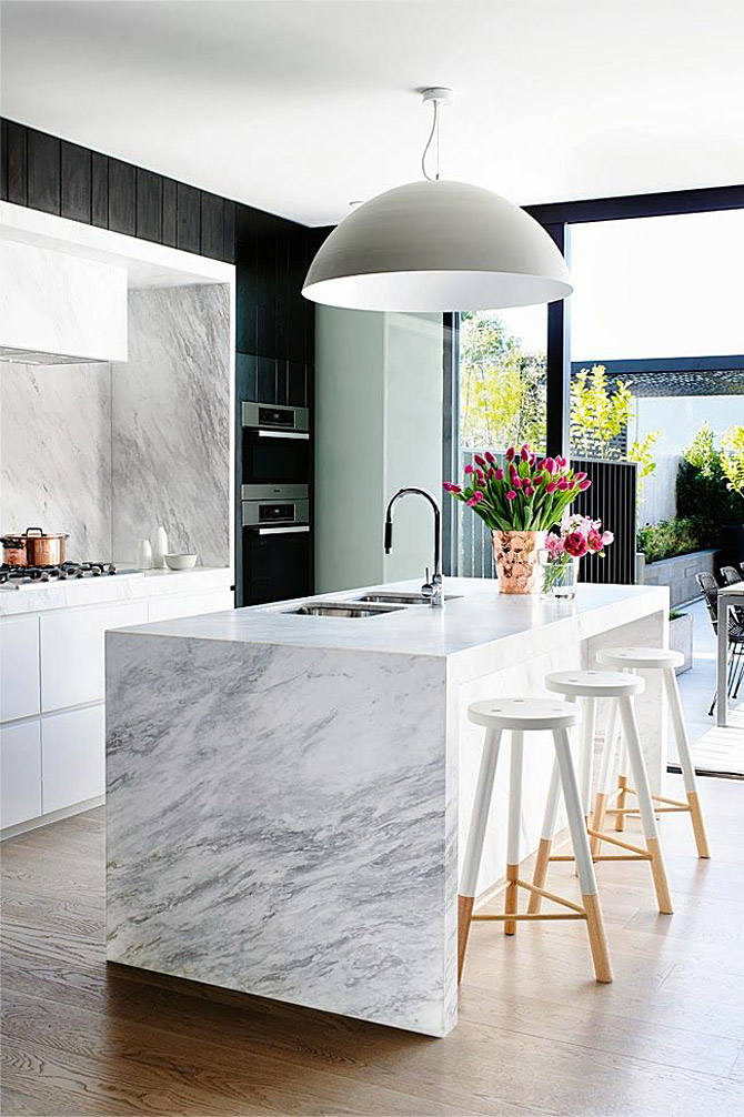 Mramor v interiéru - mramorový obklad v kuchyni / Marble in the kitchen